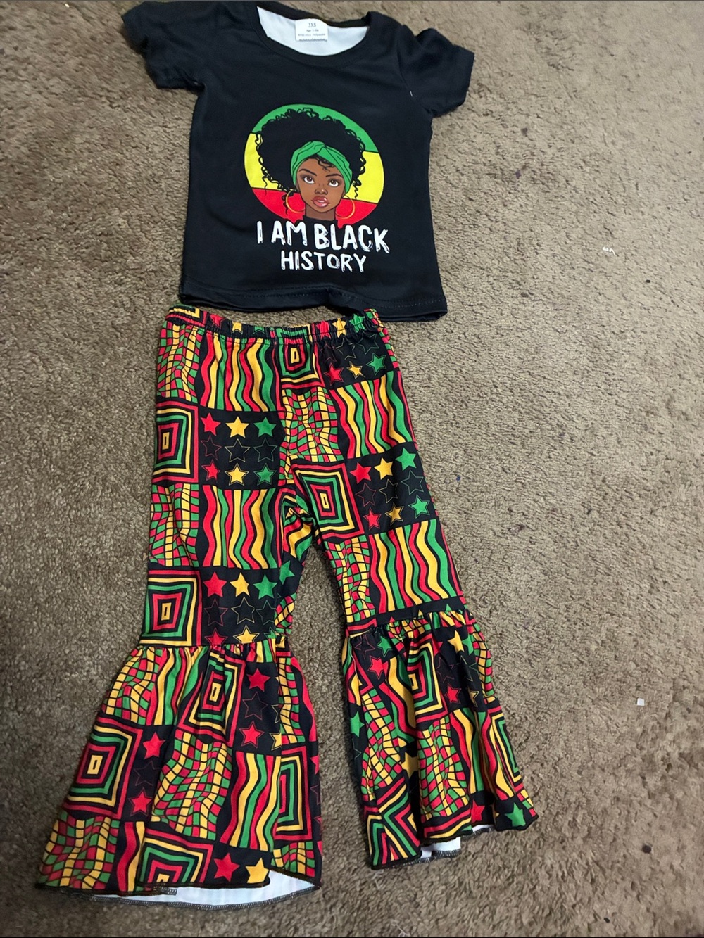 Legging Set with Red Yellow Green Pattern